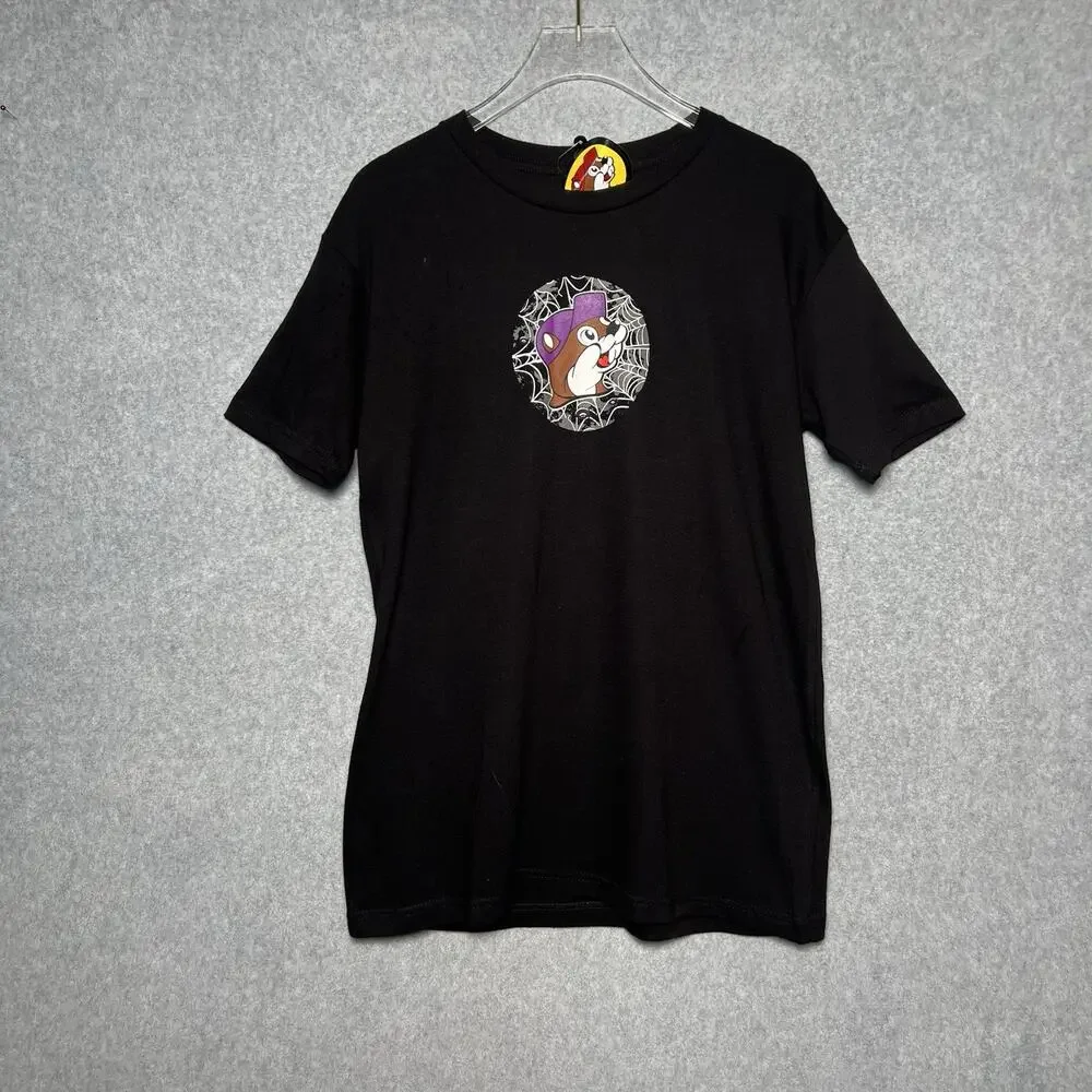 Buc-ee’s Halloween 2025 T Shirt Youth Large YL Black Glow in Dark Graphic NWT
